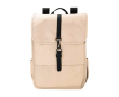 Sac à dos en RPET avec deux poches latérales et une sangle à boucle couleur beige