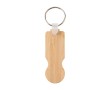 Porte-clés en bambou avec jeton pour chariot, format compact couleur naturel