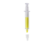 Marqueur fluorescent en plastique en forme de seringue couleur jaune