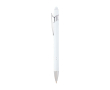 Stylo en aluminium recyclé avec finition argentée, encre noire couleur blanc