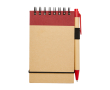 Bloc-notes en papier recyclé avec anneaux A7 feuilles lignées couleur rouge