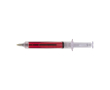 Stylo en forme de seringue avec liquide coloré, encre noire couleur rouge