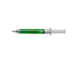 Stylo en forme de seringue avec liquide coloré, encre noire couleur vert clair