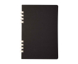 Cahier A5 à couverture rigide en papier recyclé, pages lignées couleur noir
