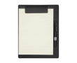 Porte-bloc en similicuir A4 avec clip magnétique et feuilles lignées couleur noir