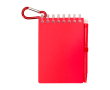 Mini carnet à spirale avec stylo à encre noire couleur rouge