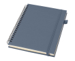 Carnet A5 à spirale et rigide en cuir synthétique JournalBooks couleur bleu marine