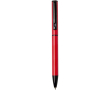 Stylo alu recyclé à mécanisme rotatif avec encre bleue couleur rouge