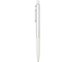 Stylo en aluminium recyclé et grip gomme douce, encre bleue couleur blanc