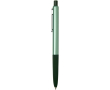 Stylo en aluminium recyclé et grip gomme douce, encre bleue couleur vert chiné