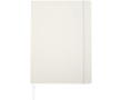 Carnet A4 rigide cuir synthétique ligné avec élastique couleur blanc