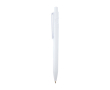 Stylo sophistiqué en plastique recyclé bicolore, encre bleue couleur blanc
