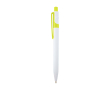 Stylo sophistiqué en plastique recyclé bicolore, encre bleue couleur vert lime