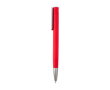 Stylo en aluminium recyclé avec clip argenté, encre bleue couleur rouge