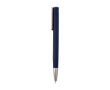 Stylo en aluminium recyclé avec clip argenté, encre bleue couleur bleu marine