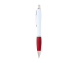 Stylo en plastique recyclé incurvé avec grip, encre noire couleur rouge