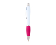 Stylo en plastique recyclé incurvé avec grip, encre noire couleur rose