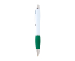 Stylo en plastique recyclé incurvé avec grip, encre noire couleur vert