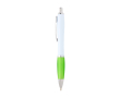 Stylo en plastique recyclé incurvé avec grip, encre noire couleur vert lime