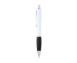 Stylo en plastique recyclé incurvé avec grip, encre noire couleur noir