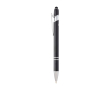 Stylo en aluminium recyclé avec pointeur tactile, encre bleue couleur noir