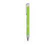 Stylo en aluminium recyclé avec finition laquée, encre bleue couleur vert lime