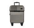 Valise en ABS avec poche frontale pour ordinateur et cadenas à code couleur gris foncé