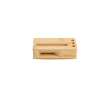 Support multifonction en bambou naturel avec amplificateur de son couleur marron clair