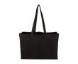 Sac de courses en coton Oeko-Tex® avec soufflet 280 g/m2 couleur noir