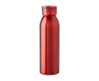 Bouteille en acier inoxydable recyclé avec bouchon et sangle 650ml couleur rouge
