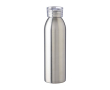 Bouteille en acier inoxydable recyclé avec bouchon et sangle 650ml couleur argenté