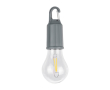 Lampe rechargeable en forme d'ampoule avec clip pour transport couleur gris