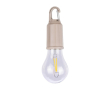 Lampe rechargeable en forme d'ampoule avec clip pour transport couleur beige