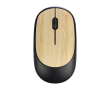 Souris d'ordinateur sans fil noire avec détails en bambou couleur noir
