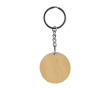 Porte-clés de forme ronde en bambou avec surface noire couleur noir