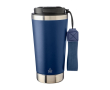 Gobelet thermique acier inoxydable sangle et couvercle noir, 500 ml couleur bleu marine