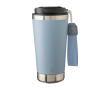 Gobelet thermique acier inoxydable sangle et couvercle noir, 500 ml couleur bleu pastel