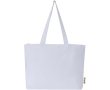 Sac cabas coton avec fermeture et anses longues 320 g/m² couleur blanc