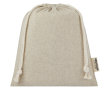 Sac format moyen en coton recyclé GRS avec cordon de serrage 150 g/m² couleur beige