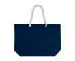 Sac de plage en coton recyclé avec anses en corde 270 g/m² couleur bleu marine
