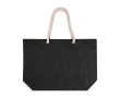 Sac de plage en coton recyclé avec anses en corde 270 g/m² couleur noir