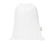 Sac à cordons en coton recyclé et RPET 5 L 140 g/m² couleur blanc