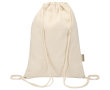 Sac à cordons en coton recyclé et RPET 5 L 140 g/m² couleur naturel