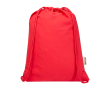 Sac à cordons en coton recyclé et RPET 5 L 140 g/m² couleur rouge