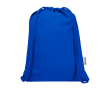 Sac à cordons en coton recyclé et RPET 5 L 140 g/m² couleur bleu roi
