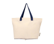 Sac en coton recyclé pliable avec certificat GRS 7 L 140 g/m² couleur bleu marine