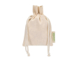 Pochette cadeau en coton avec fermeture à cordon 140 g/m² couleur naturel