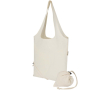 Sac cabas pliable avec cordon coton recyclé 140 g/m² couleur naturel