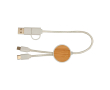 Câble de synchronisation des données et de charge rapide en bambou 27W couleur blanc