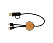 Câble de synchronisation des données et de charge rapide en bambou 27W couleur noir